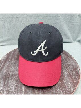 Atlanta Braves Red & Black Adjustable Baseball Cap With Embroidered "A" Logo